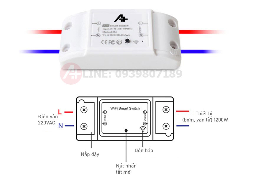 nguồn sử dụng Công tắc hẹn giờ wifi điều khiển từ xa bằng điện thoại WG-01