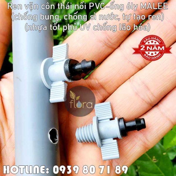 Ren vặn côn khởi thủy ống 6ly vào thành ống cứng PVC Malee thái lan