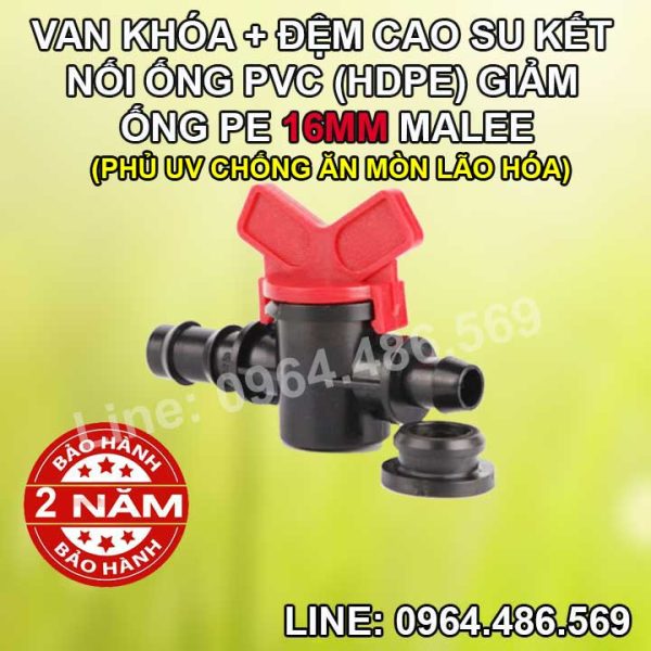 Van khởi thủy ống pe 16mm Malee