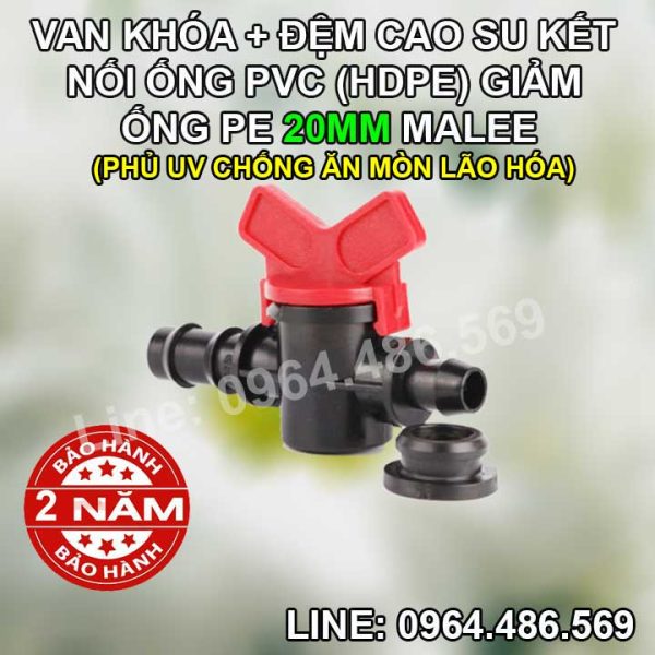 Van khởi thủy ống pe 20mm Malee